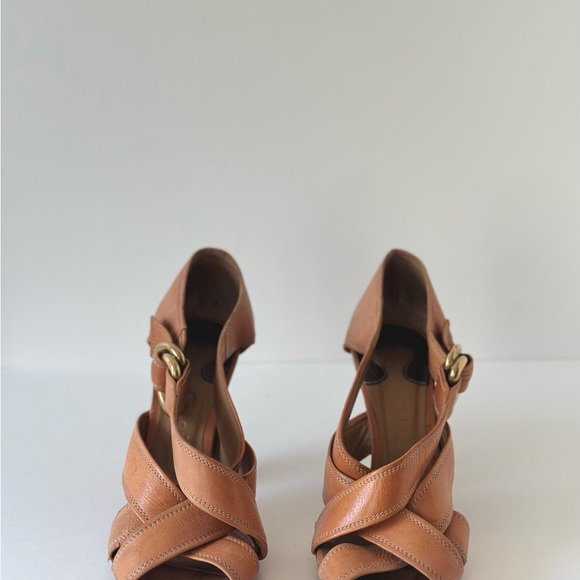 :🍦SUNDAE SING SALE🍦Chloé Pêche O Ring Leather Strap Chunky Heel (38) Chloe - Picture 11 of 13